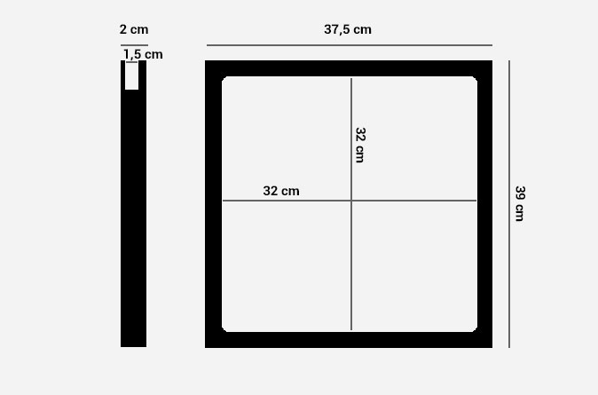 BLACK FRAMEWORK FOR VINILOUM